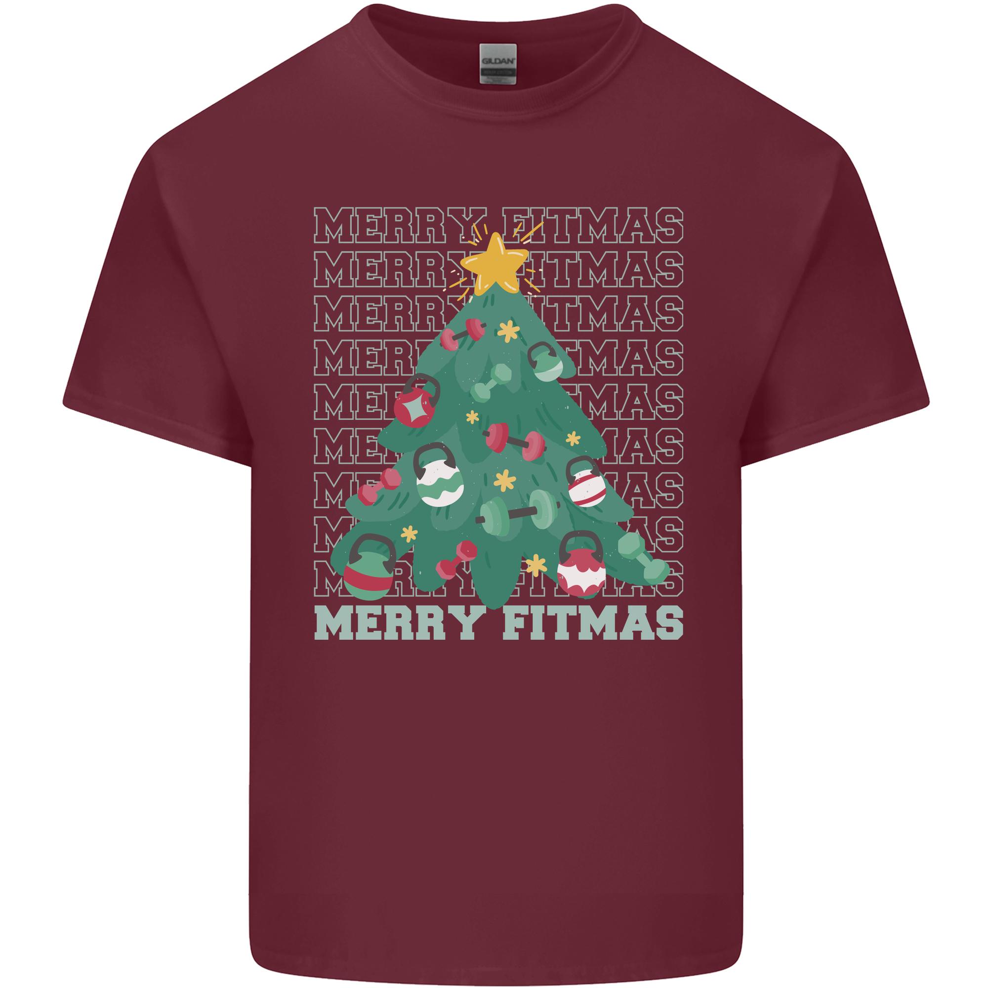 Fitness Merry Fitmas Christmas Tree Gym Unisexs Light Cotton TShirt S