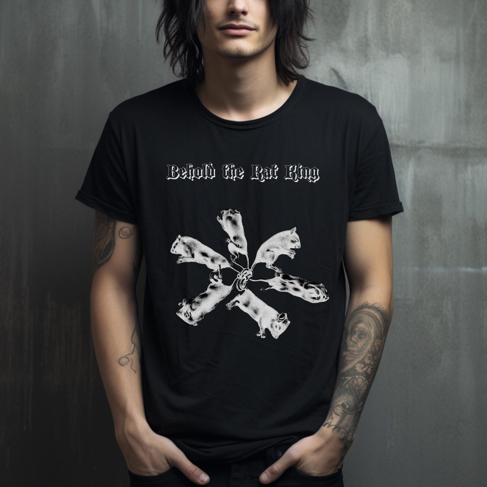Behold the Rat King Tee, Sarcastic Medieval Pagan Unisex T-Shirt S