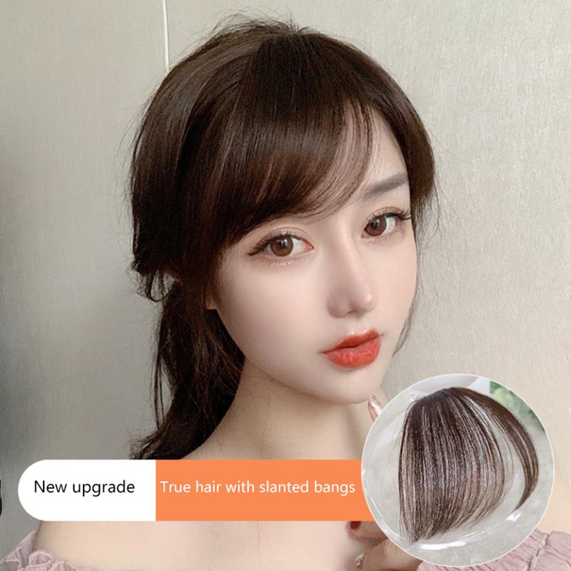 Synthetic Slanted Air Bangs Hairpiece Mini Fake Bangs Natural Invisible Hairpiece Extension For Girls Styling Accessories