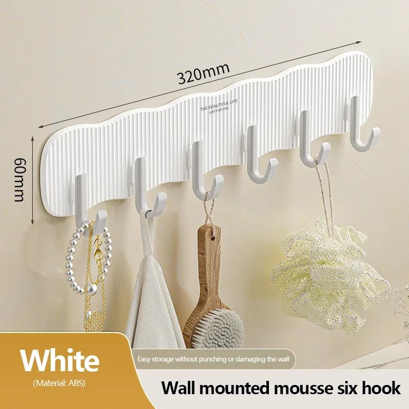 Coat Hook Wall Rack Hanger - Black Coat Rack with 6 Hooks Wall Hooks for Hanging Hat Key Bag Towel Wall Mount Coat Rack