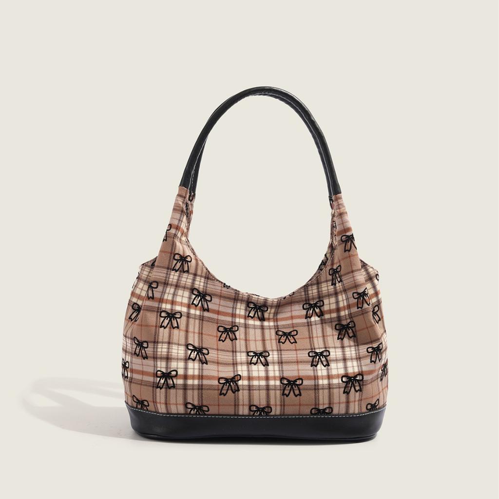 Relaxed Large Capacity Underarm Tote Bag for Women 2025 Early Autumn New Exquisite Lazy Style Bowknot Shoulder Bag