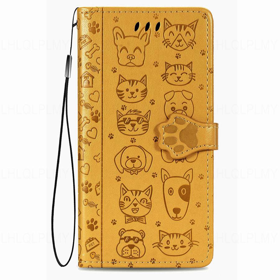 Leren Flip Beschermhoes Voor Vivo Y21D V60 Lite V23 V27 V25 V29 V30 V40 Y36 Y72 5G Y27 Y04 Y16 Y31 Y21 Y39 Y29 Y70 Y18 Y28 Kat Hond Portemonneehoes