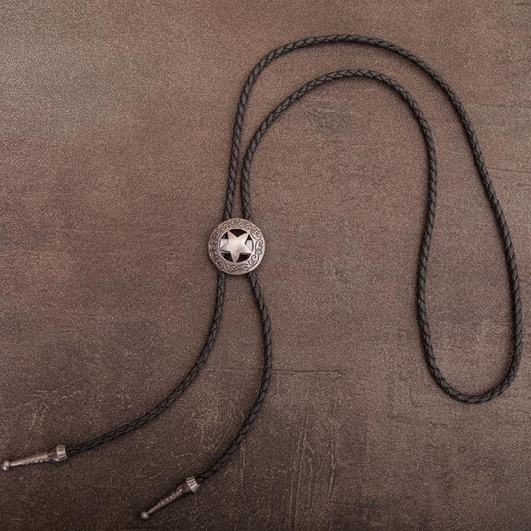 6Pcs Men's Fashion Rodeos Bolo Tie with Adjustable Leather Strap and Western Cow Skull Metal Pendant Necktie Necklace