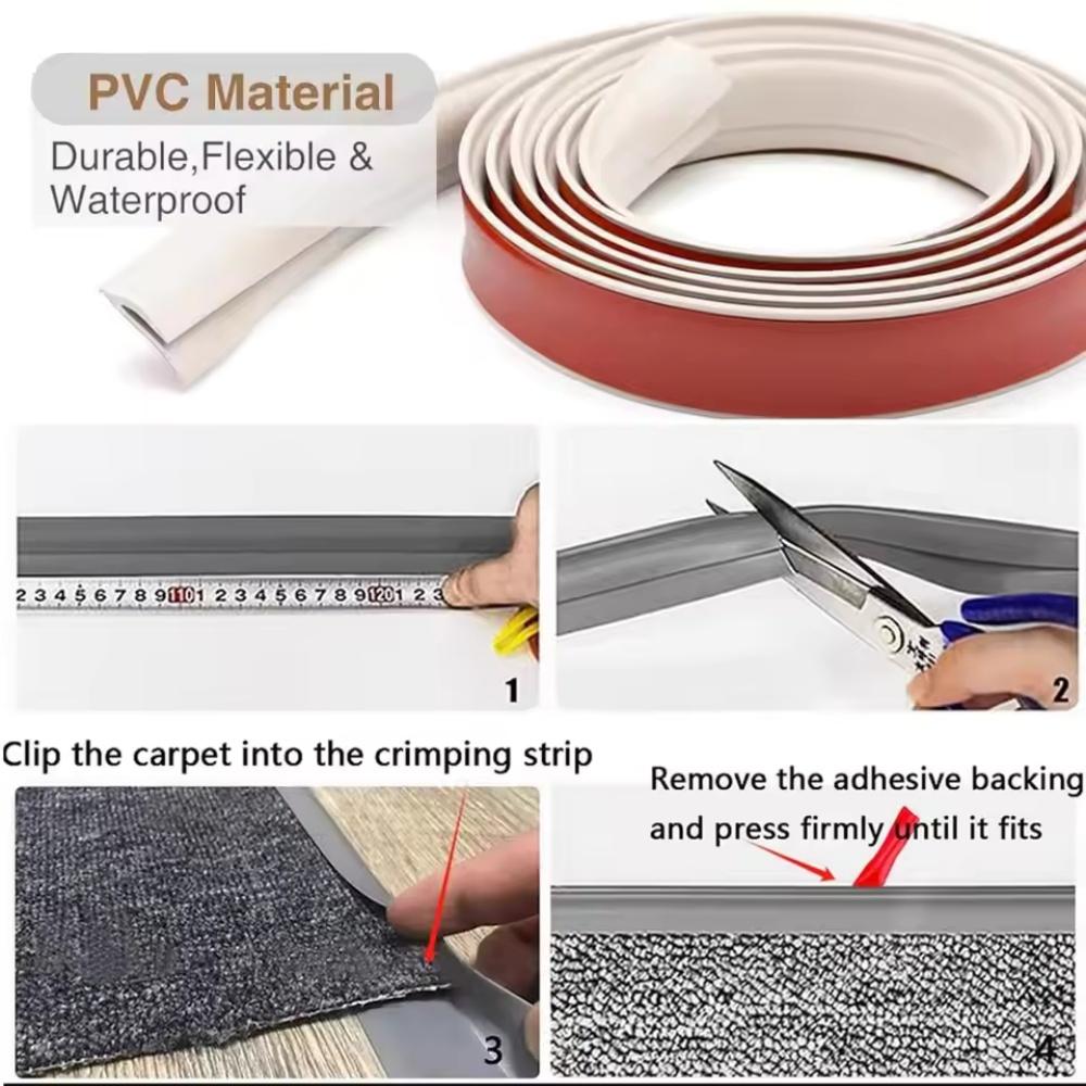 1 Stück 100 cm 3,5 cm x 1 cm Hochwertige PVC-Teppichkantenleiste Zuschneidbar Flexibel Bodenübergangsleiste Sicher Wasserdicht Teppichkante