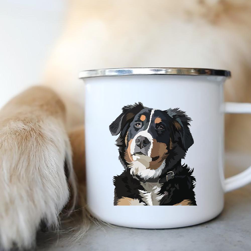 Original Mugs Coffee Cups to Sublimate Cute Dog Printed Enamel Coffee Tea Mugs Office Home Party Beer Drink Cola Cups Travel Cup