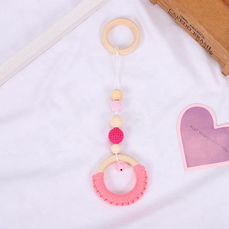 Decoration Fringe Pendant Beech Wooden Baby Teethers Set Animal Shape Baby Learning Toys Custom New Born Gift Set Teether Set