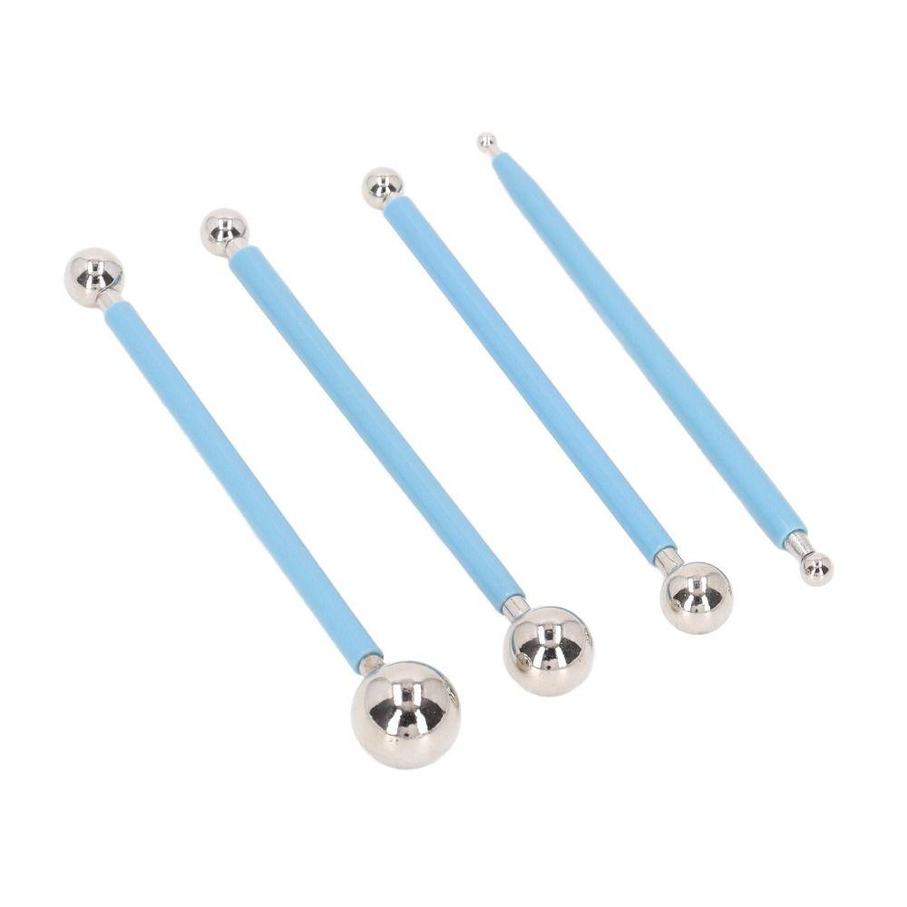 8 Pcs 16 Ball Heads Modeling Ball Tools Metal Ball Head Stainless Steel Clay Indentation Tool Double Sided Multiple Sizes