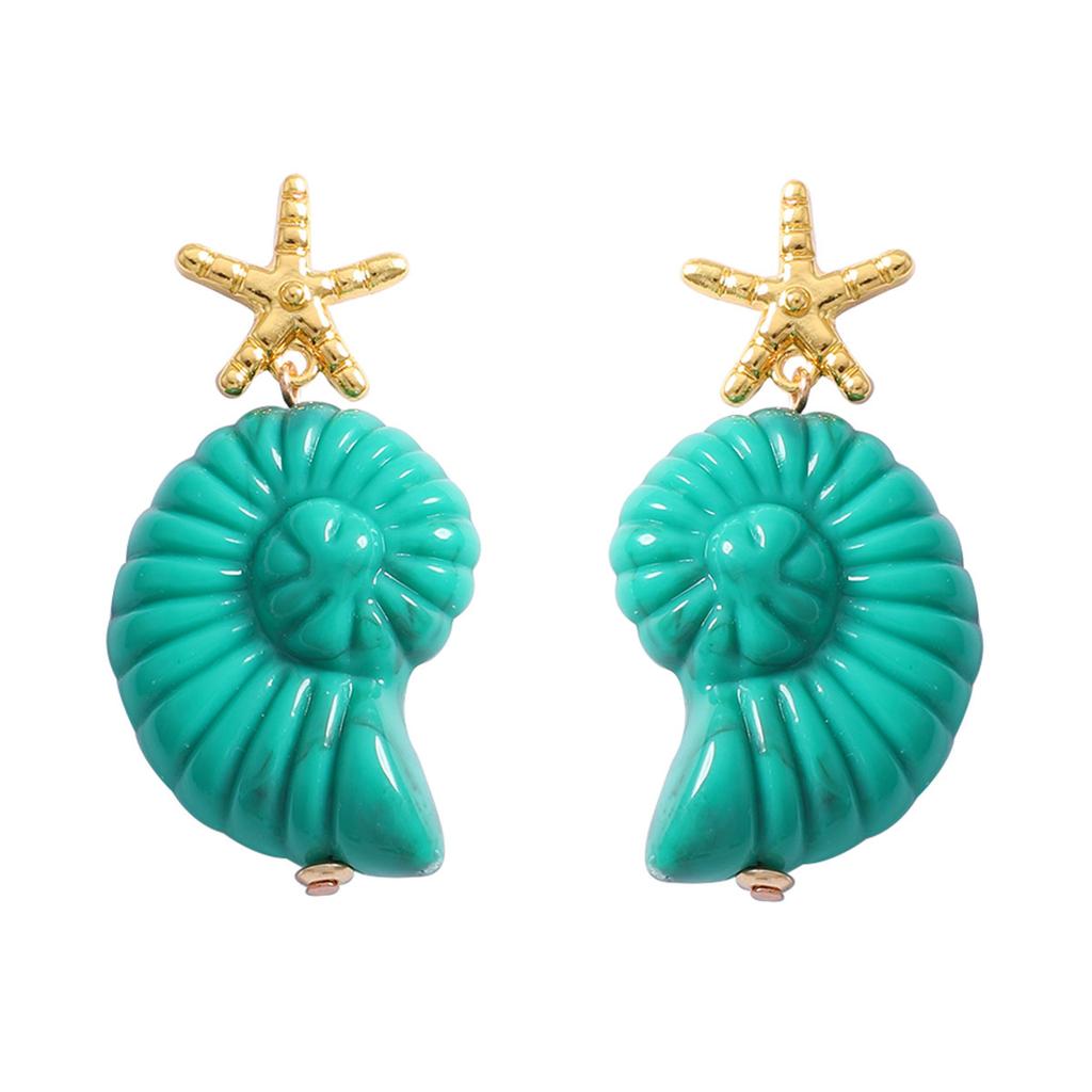 Summer Vacation Atmosphere Creative Design Conch Starfish Shell Earrings Fashionable Versatile Women's Models