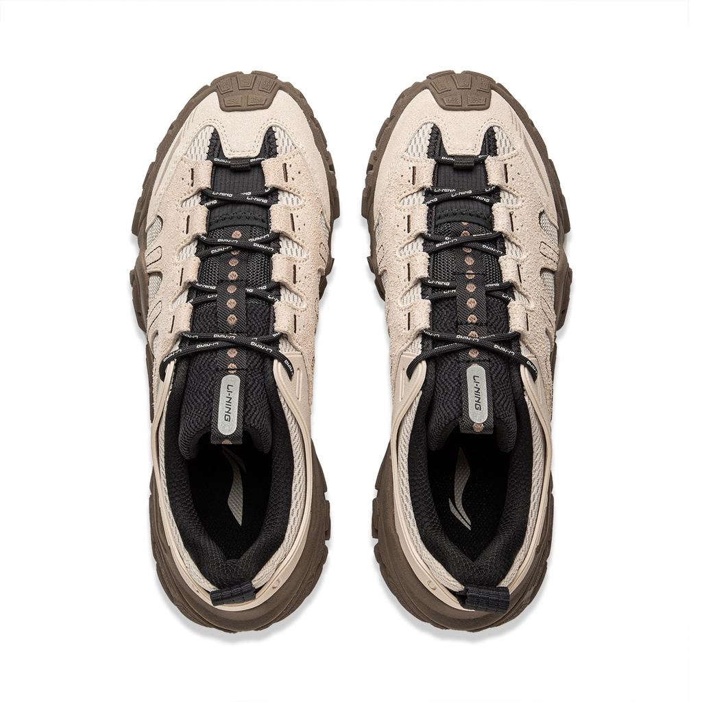 Li Ning Sand Dune Cushioning Slip Resistant Abrasion Resistant Breathable Height Increasing Low Top Casual Shoes Men's AGCU435-1