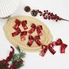 20PCS Christmas Bow DIY Christmas Tree Decoration Sequin Bow Holiday Decoration Red Small Bow Two Styles