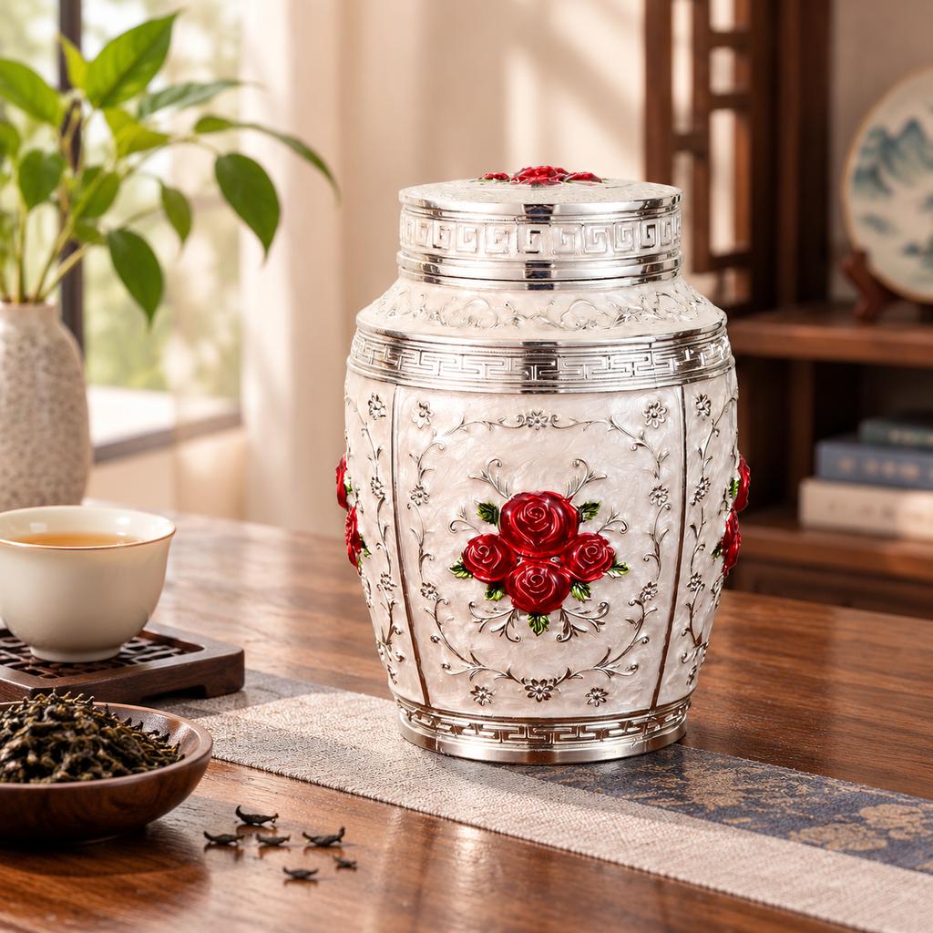 Zinc Alloy Electroplated Tea Caddy Gift