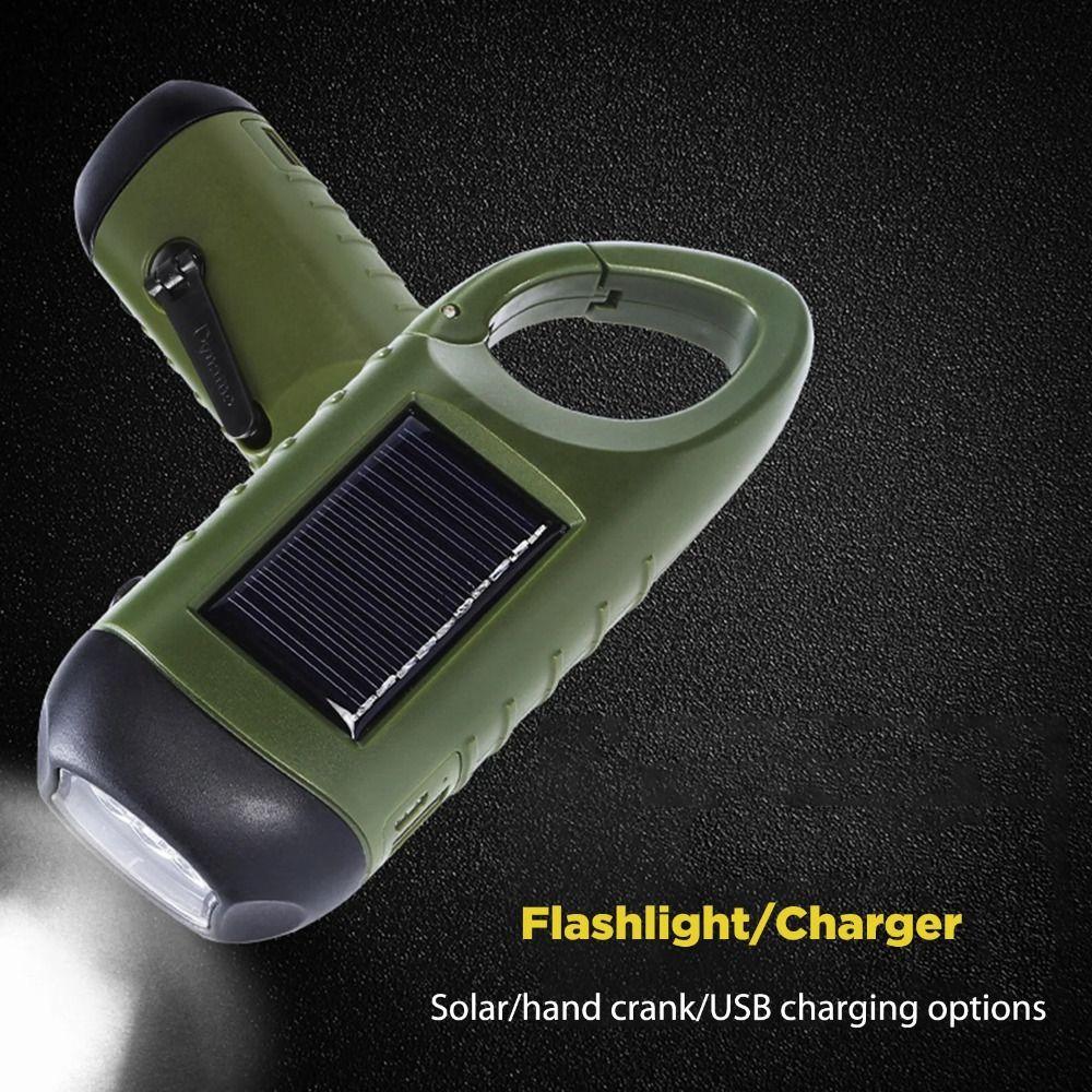 Rechargeable LED Flashlight Hand Crank Outdoor Camping Flashlight  For Fishing Boating Hiking