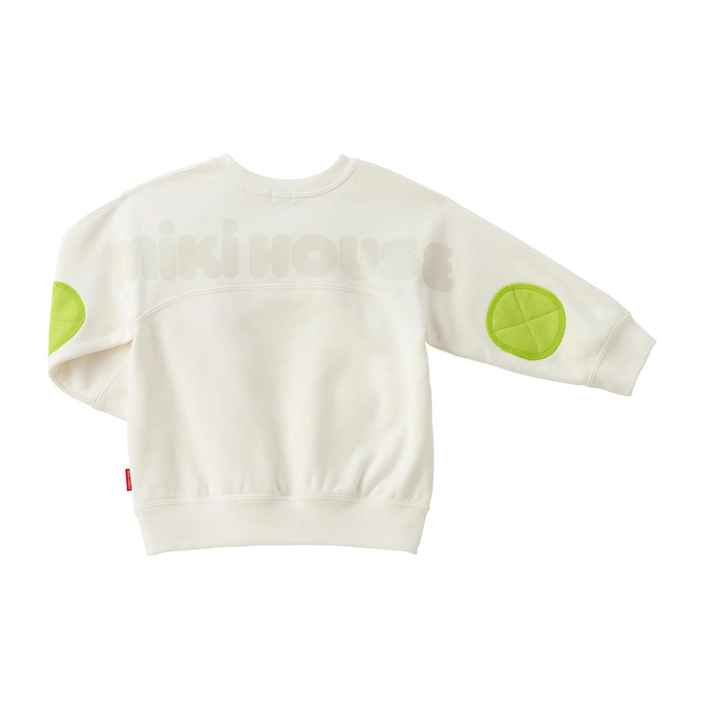 MIKIHOUSE Web Limited Back Logo Sweatshirt Pullover, Baby Kids, Size 150cm, White, Model 10-5620-682