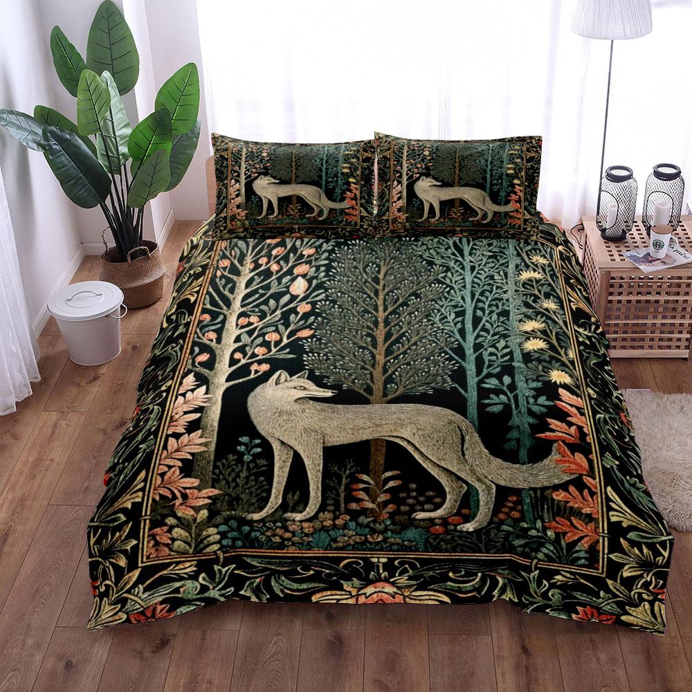 Conjunto de capa de edredom vintage Antique House King Queen Double Full Twin Single Size Conjunto de roupa de cama