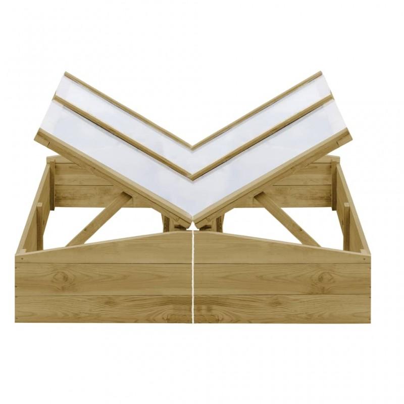 Day and Night - Day and Night Impregnated Pine Wood Greenhouse 2 Units 100x50x35 Cm