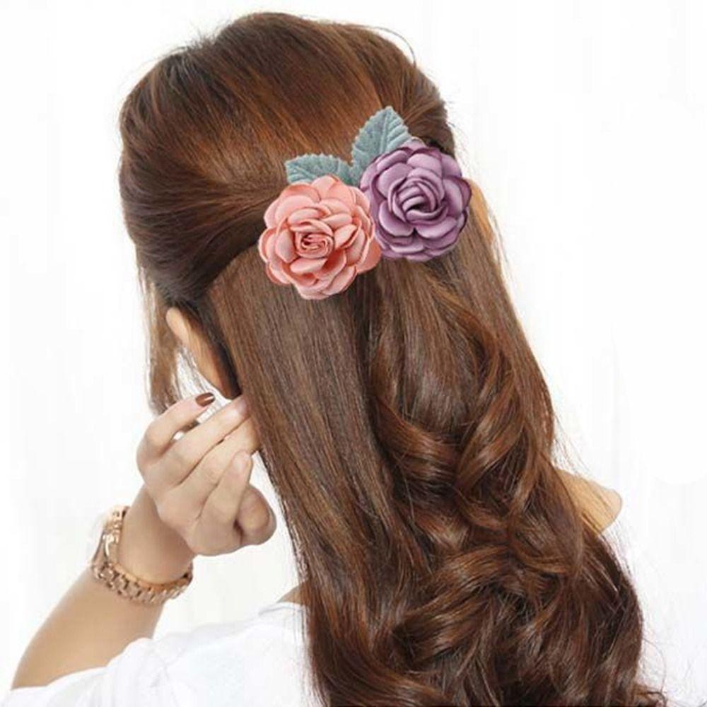 Rose Airline Stewardess Hotel Women Spring Clips Ponytail Clip Korean Bun Snood Hairgrips Cover Net