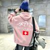 Neuestes Modell Alpine Mountain Schweizer Kreuz-Flaggenmuster Lässiges Langarm-Kapuzenshirt - Kinder Street Style Kapuzenoberteil
