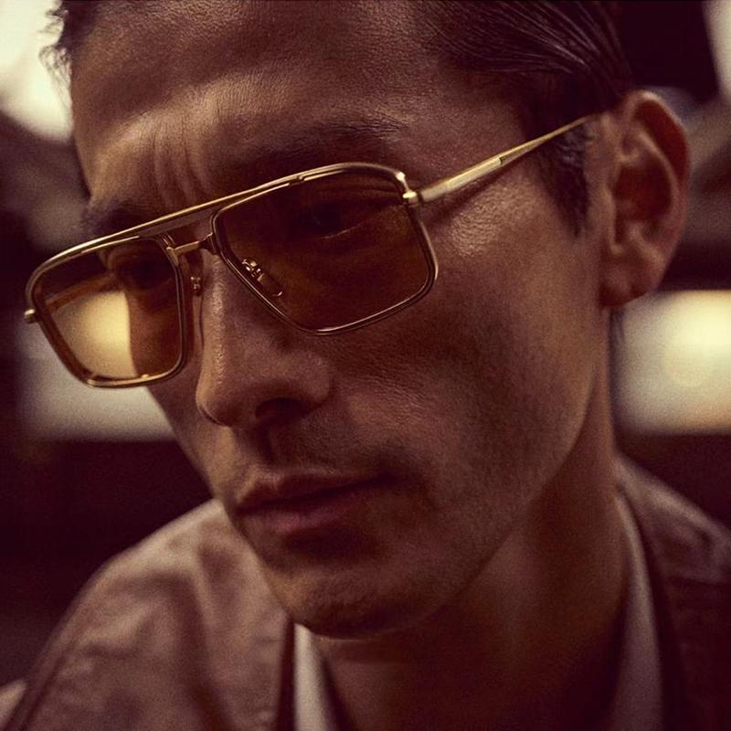 Men's Fashionable High Street Gold Pilot Sunglasses EARL Classical Top Quality Double Bridge Alloy Solar Glasses Male