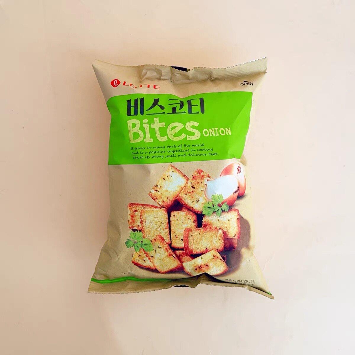 Хрустящие тосты Lotte, легкие закуски, 70 г в пакете, 3 вкуса в ассортименте ONION*1pcs