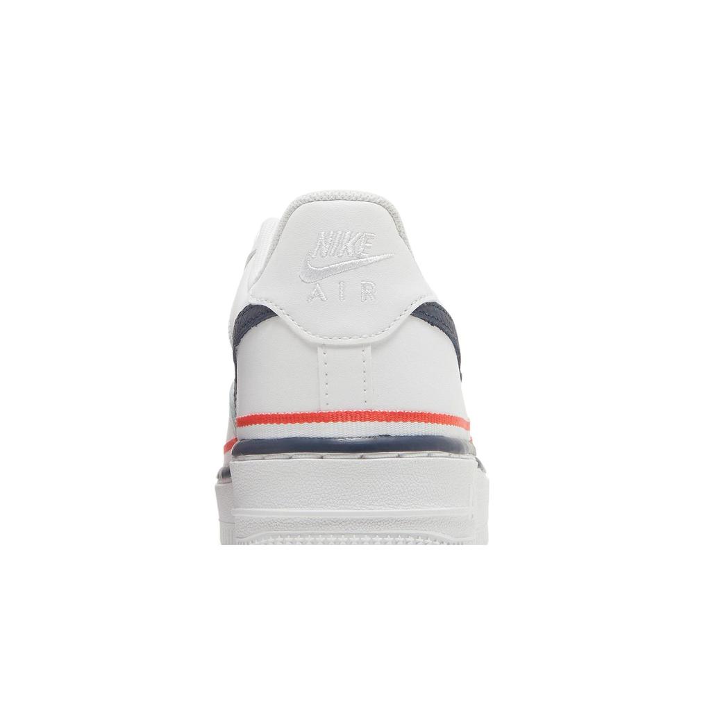 Nike Air Force 1 LV8 1 Grade School 'White Concord' (Unisex) White / University Red / Concord Kids' Skateboarding Shoes CW0984 100