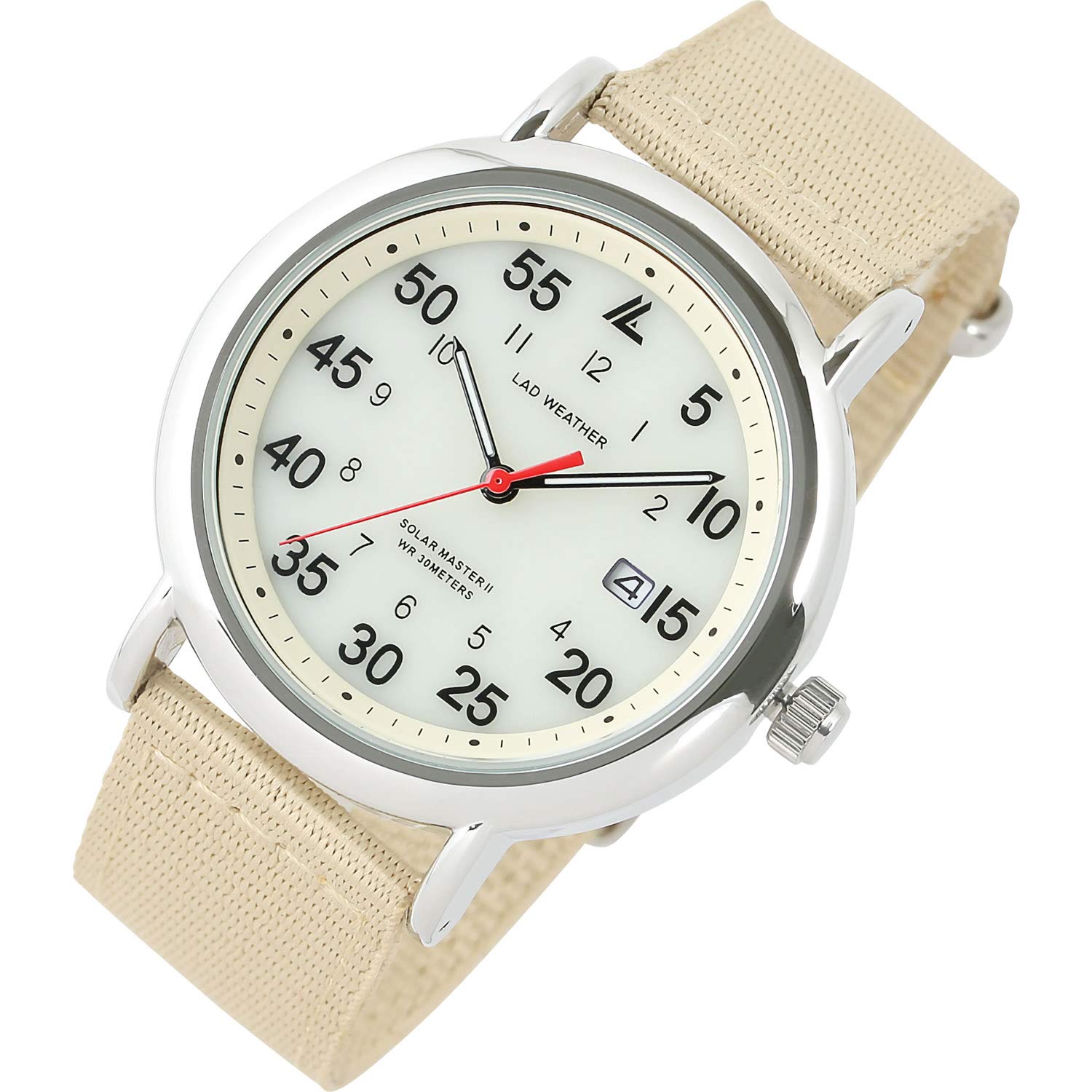 

Radweather Solar Military Waterproof for Everyday with Nylon Strap Beige x Men s Watch, Analog, Watch, Use, (09. Beige)