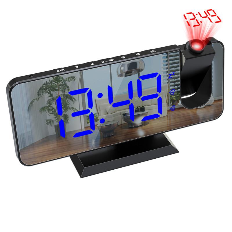 New LED Digital Alarm Clock Table Watch Electronic Desktop Clocks USB Wake Up FM Radio Time Projector Snooze Function