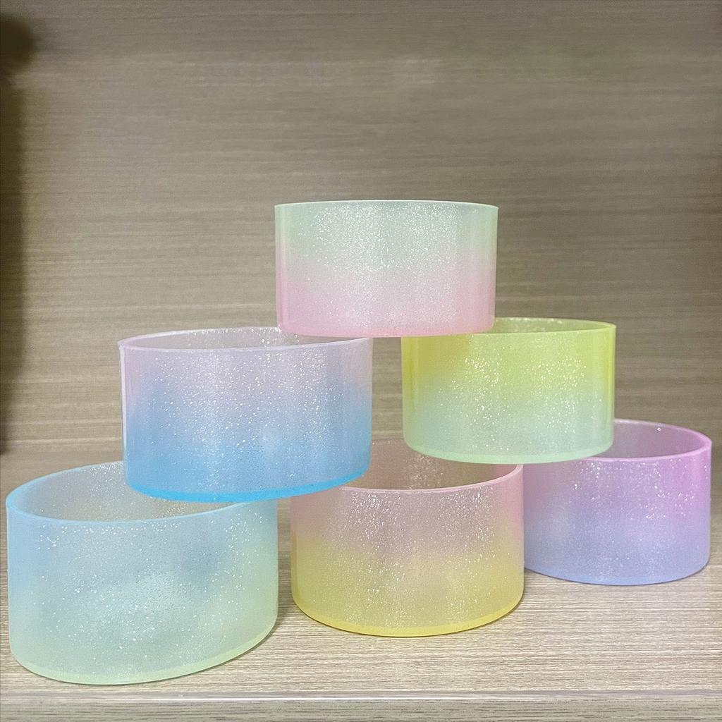 Silicone Glitter Bottle Bottom Sleeve Cup Accessories for Stanley Anti-Slip Water Bottle Pad Silicone Heat Insulation Cup Cover
