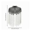 Beaded Fringe Capelet Decorative Geometric Style