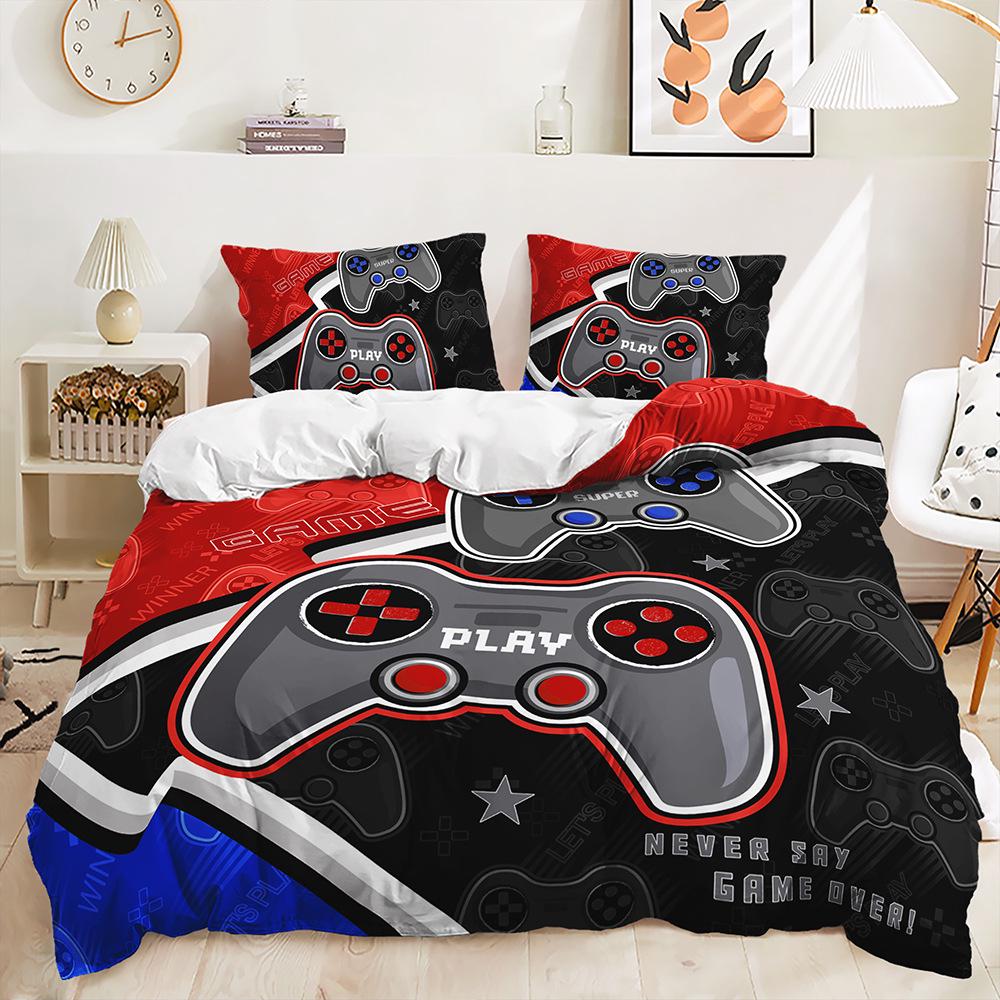 Grenzüberschreitendes Gaming-Controller-Bettbezug-Set - 3-teilige Bettwäsche für Kinderzimmer (Europäischer/Amerikanischer Stil)