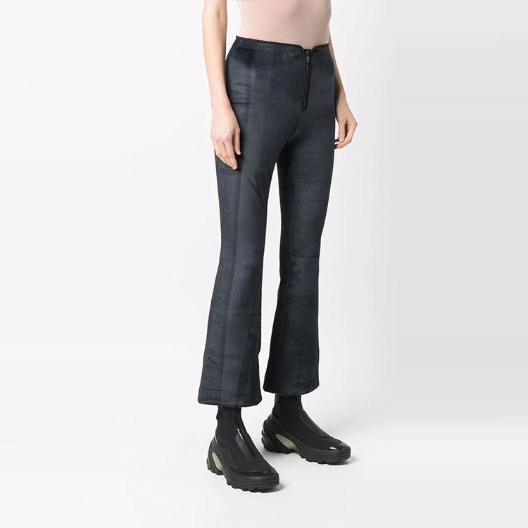 Y-3 FW21 Cropped Flared Casual Trousers Women Bottoms Black HB3372