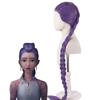 Long Braided Purple Cosplay Wig with Heat Resistant Synthetic Fiber for Halloween and Parties