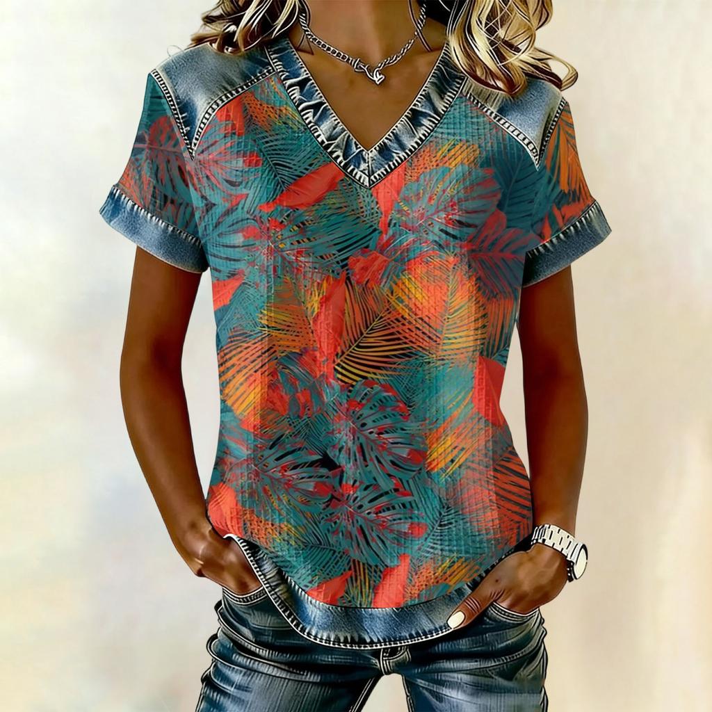 Women's Fashion Casual Retro Print Top