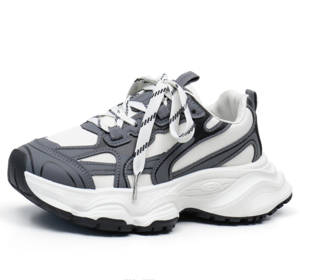 

Модные женские повседневные кроссовки на высокой платформе 6 см, весна 2024 г., вулканизированные массивные кроссовки, корейская универсальная дизайнерская обувь Zapatillas Mujer 35 серый