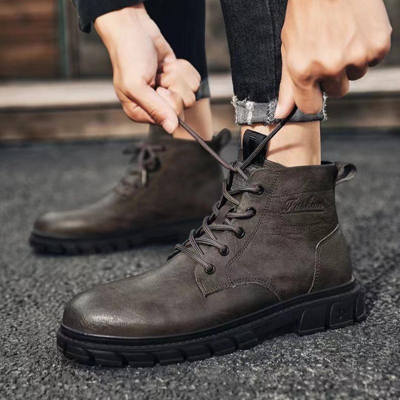 2025 Men's Chelsea Boots Winter New Waterproof Warm Work Ankle Boots Retro Style Versatile Comfortable High top Casual Sneakers