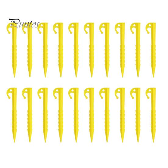 

20 шт. 14,5 см колышек для палатки для кемпинга, прочный, для кемпинга, сада, двора, праздника, надувной, декоративный, колышек, навес, ветрозащитный, для земли, колышек для палатки B жёлтый