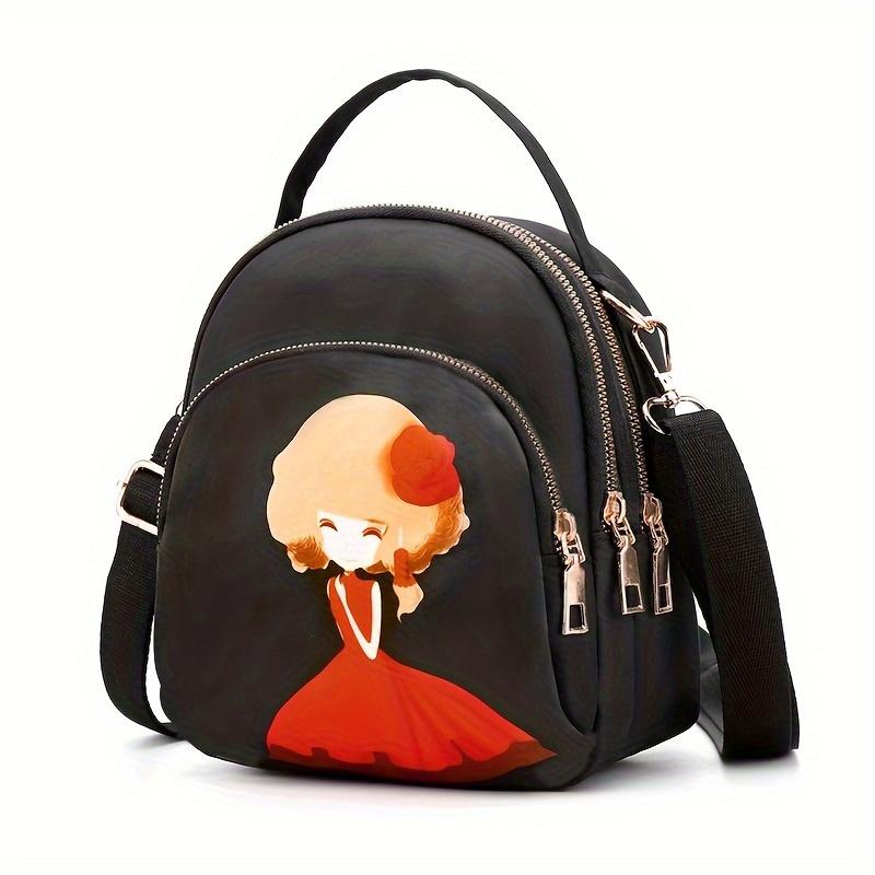 

Fashion Mini Dome Handbag, Multi Layer Crossbody Bag, Ethnic Style Pattern Backpack For Women