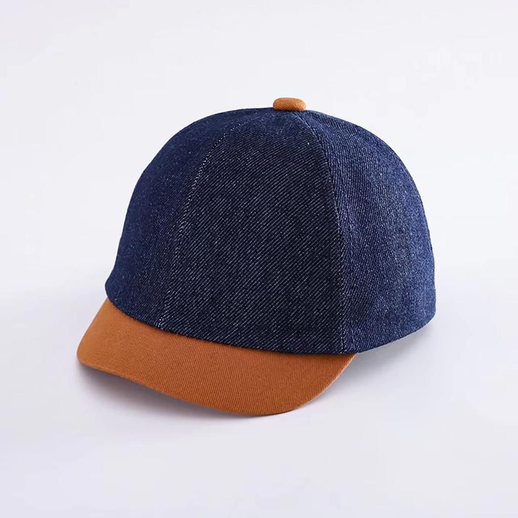 Baby Short Brim Duck Tongue Cap Patchwork Denim Infant Toddler Baseball Cap Summer Adjustable Kids Sun Visor Hat
