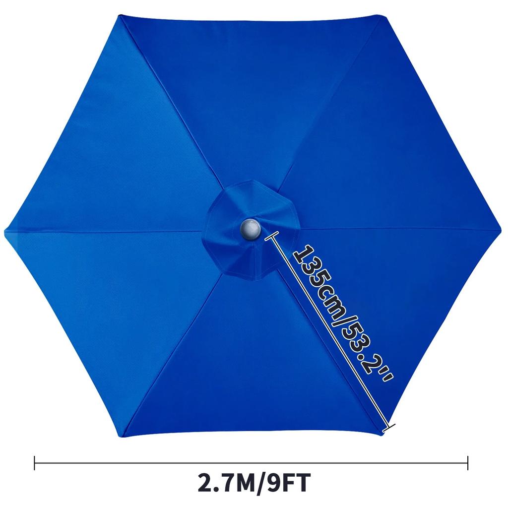 6/8 Ribs Replacement Parasol Canopy Waterproof Weatherproof UV-Anti Parasol Replacement Canopy Cover Large Patio Umbrella Cloth
