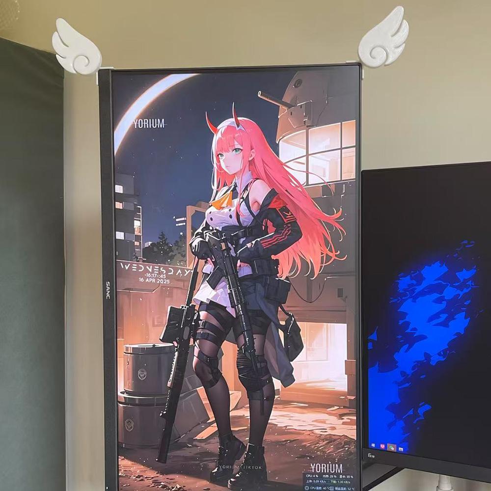 

Angel Wings Display Screen Decoration Ornaments Cute E-sports Room Display Cartoon Office Desktop Decorations Crafts Figurines белый