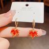 New Fashion Love Memory Red Maple Leaf Pendant Necklace For Women Cute Romantic Female Neck Chain Ladies Stainless Steel Jewelry