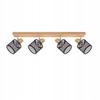 Ceiling Spot - NETTLIFE - E14 350° Rotatable - 4 Bulbs - Wood & Metal - Vintage Black Adjustable