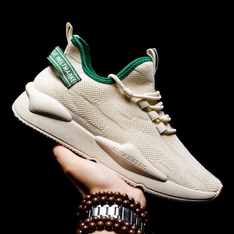 Fashion 2024 Spring New Mesh Flying Woven Men's Sports Shoes Fashion Trendy Casual Shoes All-match Running Travel Single Shoes