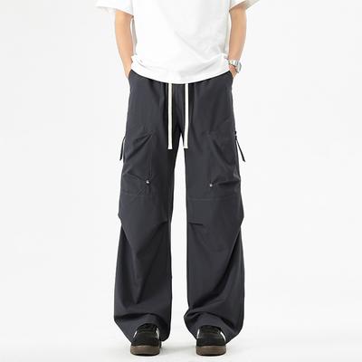 New Spring and Autumn Loose American Work Pants for Men's Fashionable Straight Pants High Street Charge Trousers