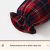 Classic Teddy Girls' Long Sleeve Plaid Princess Dress