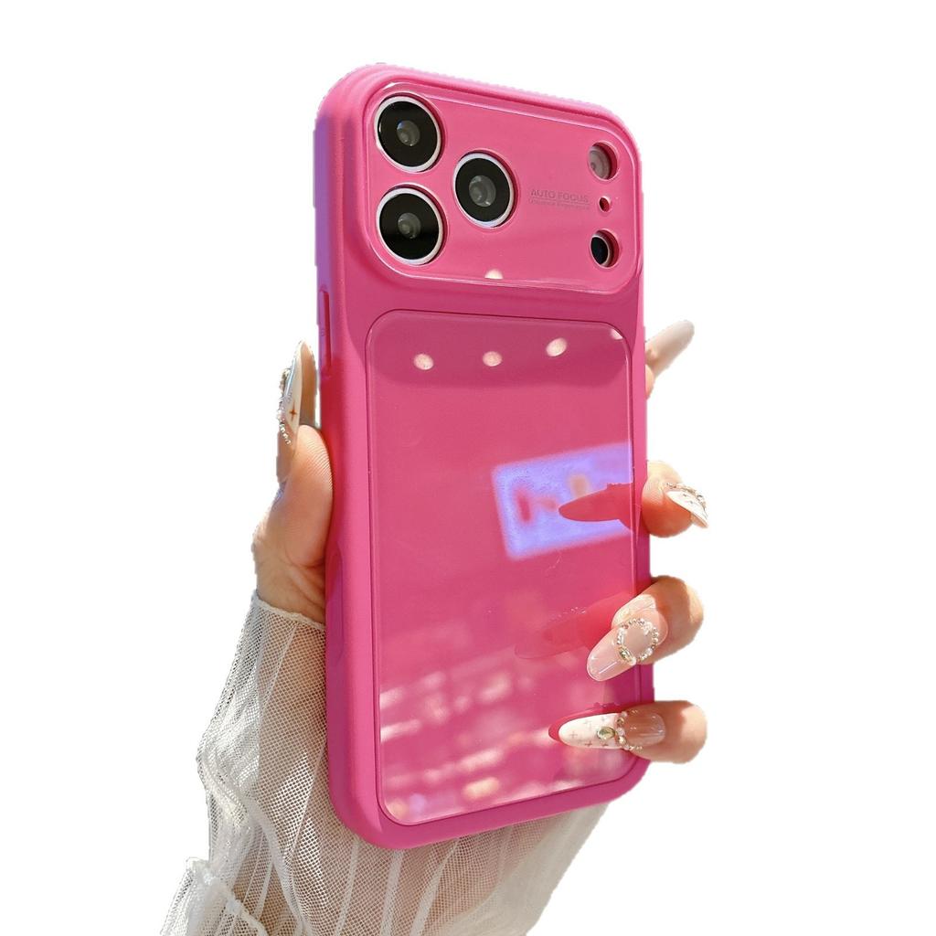 Simple and large window, suitable for Apple 17promax mobile phone case iPhone16 all-inclusive anti-drop case, solid color PC sheath.