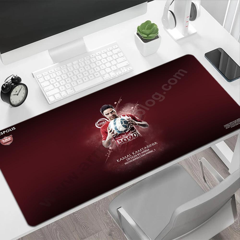 Perspolis Football Player Gaming Mouse Pad Office Mouse Mats Ultra-Long Desk Mat Non-Slip Rubber Bottom Computer Desk Office Decoration Accessory