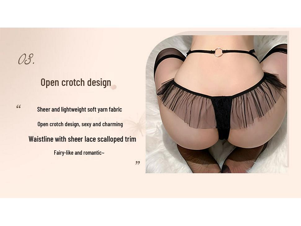 Fantasy Spitzen Bunny Girl Dessous: Sexy, Durchsichtig, Mit Trägern, Rückenfrei