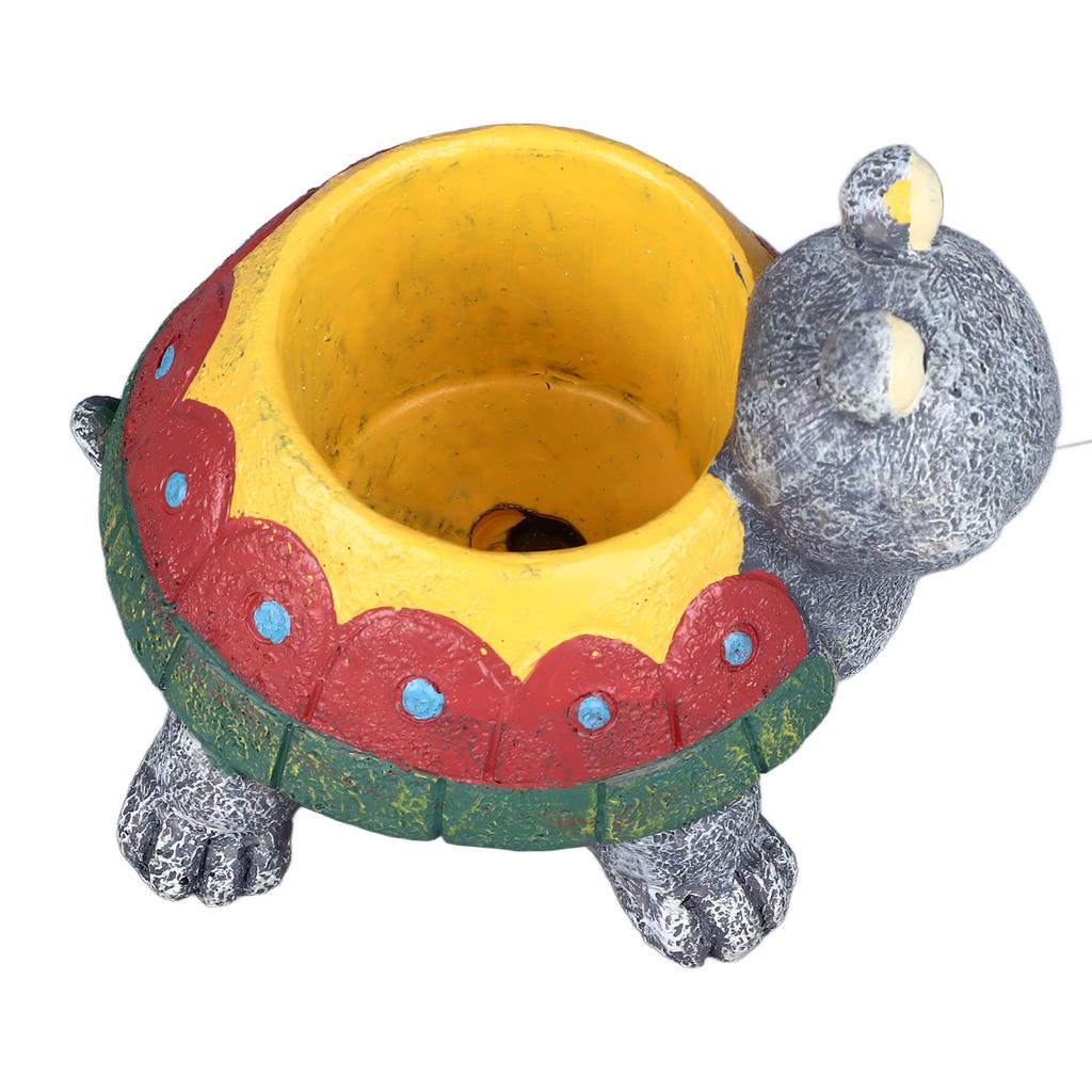 Succulent Planter Tortoise Shape Drainage Holes Stable Base Durable Resin Flower Pot for Cactus Plant Micro Landscape