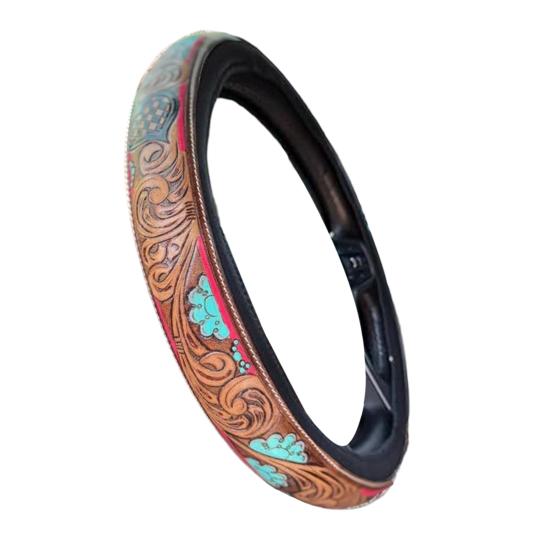 

Ретро Ковбойский Чехол на Руль 14,5-15 Тисненая Искусственная Кожа Ручка Автоаксессуары