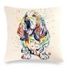 Creative Hand-Drawn Colorful Pet Dog Digital Printing Short Plush Pillow Covers For Car Sofa Office Cushion Cover Home Goods